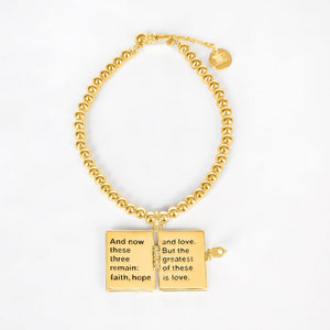 Secret Scriptures Bracelet: Love - Gold